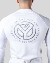 Half Zip Stretch Long T-Shirt - White