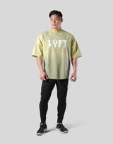 Thunder Logo Wide Shoulder Big T-Shirt - Lime