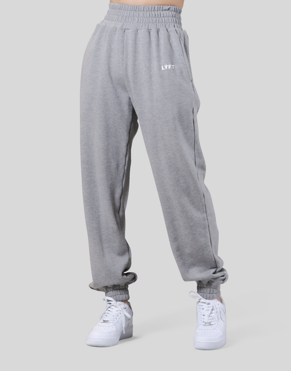 Wide Rib Baggy Sweat Pants - Grey