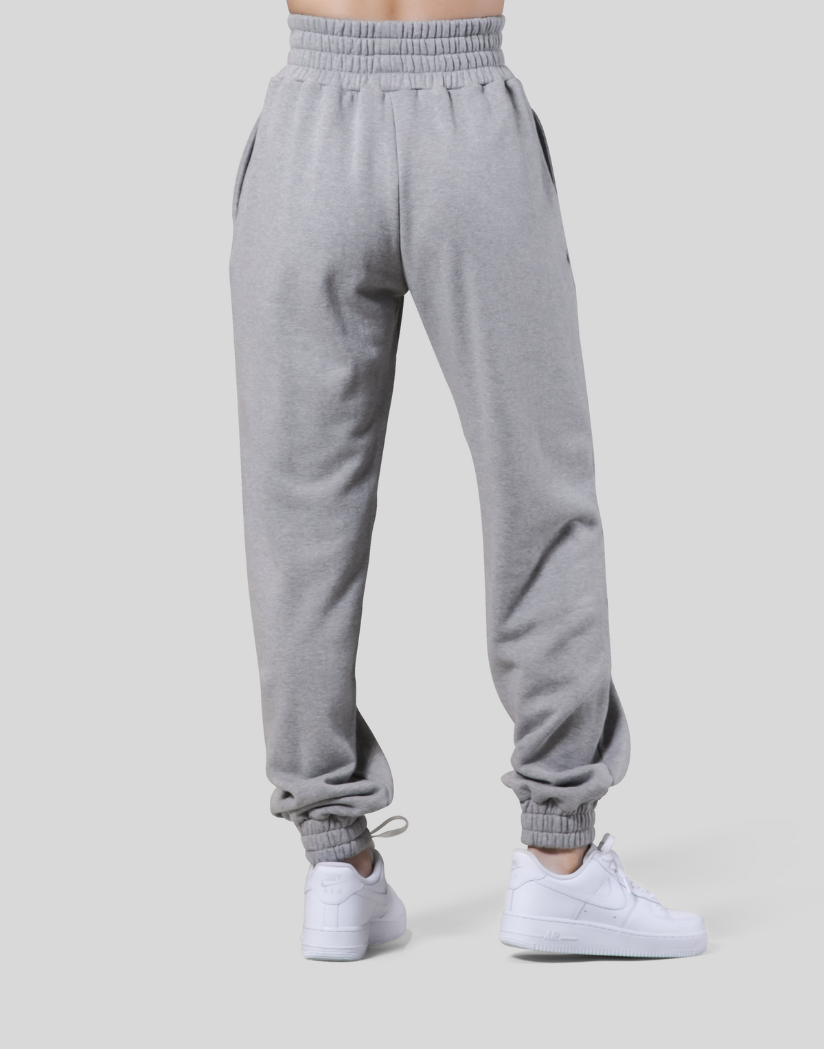 Wide Rib Baggy Sweat Pants - Grey