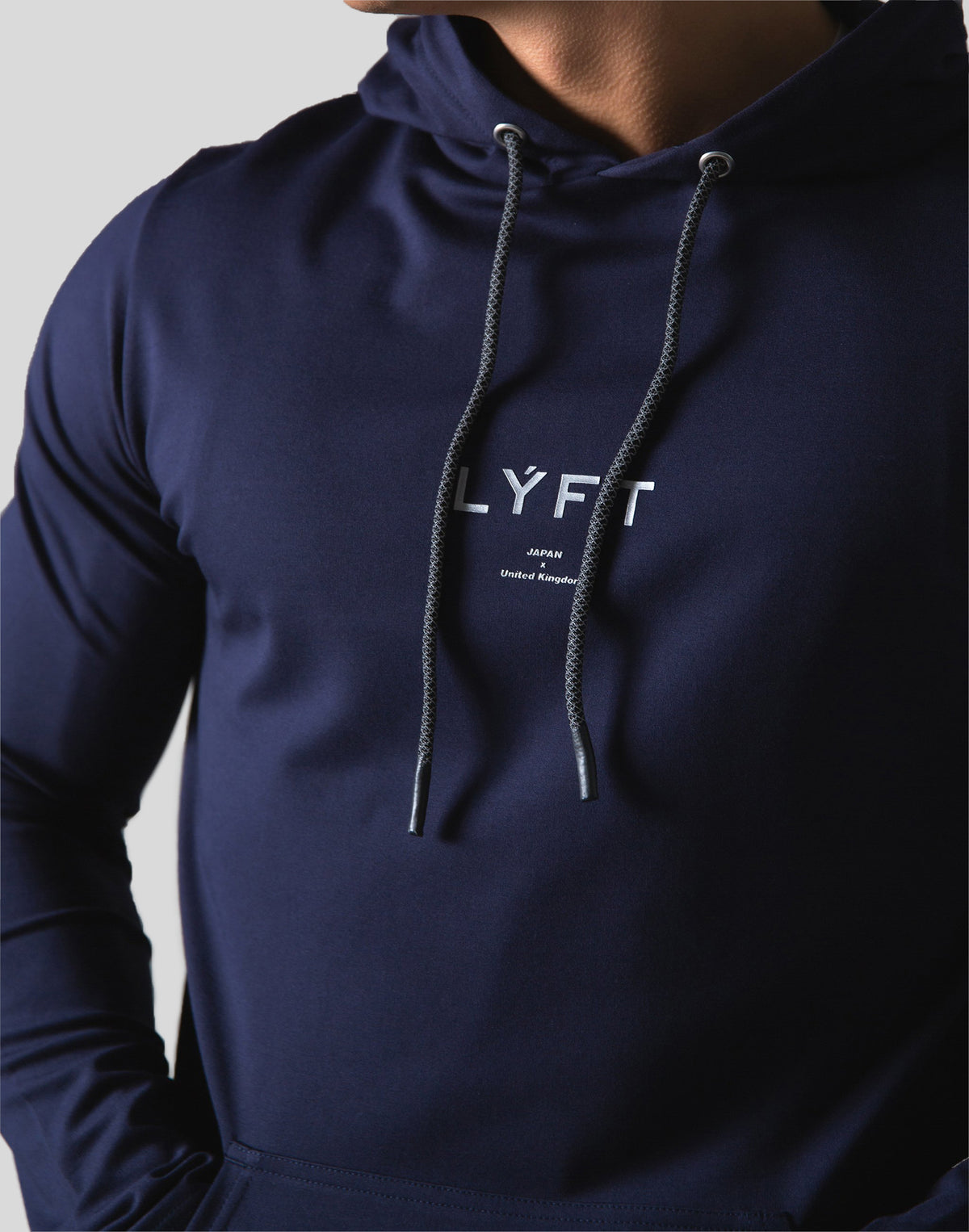 Slim Fit Stretch Pullover Hoodie - Navy