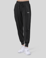 Stretch Pleats Jersey Pants - Black