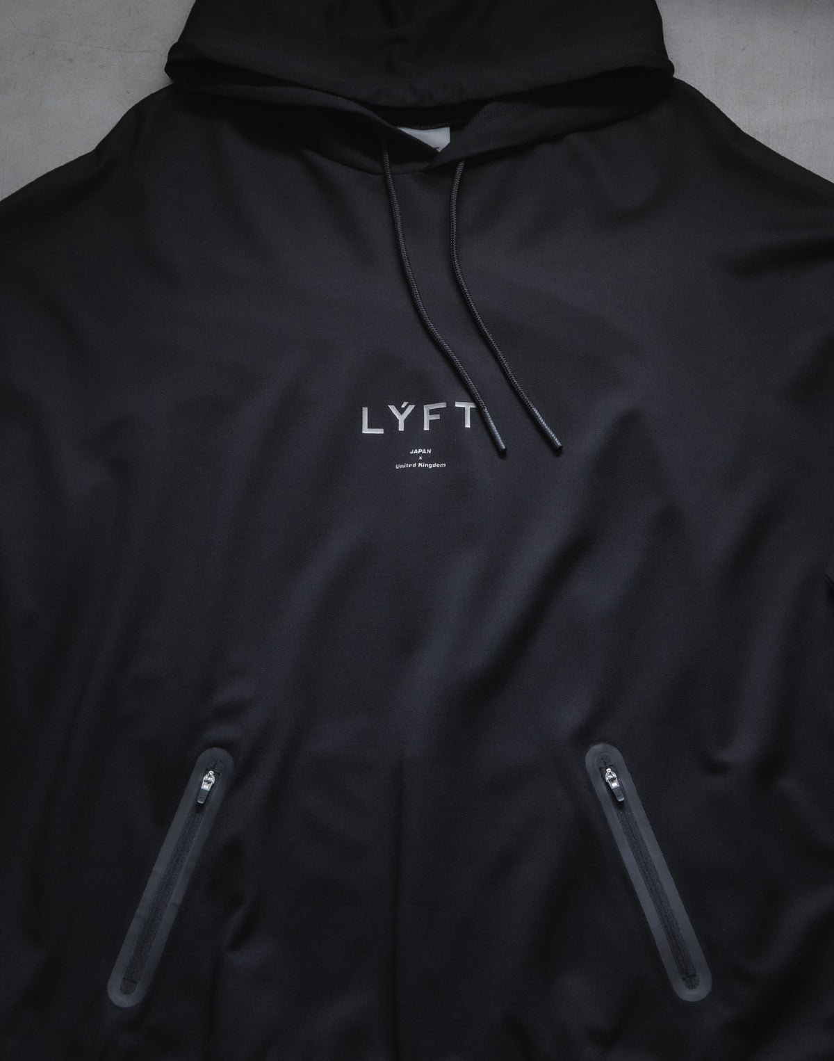 2 way Stretch Utility Pullover Hoodie - Black x Black