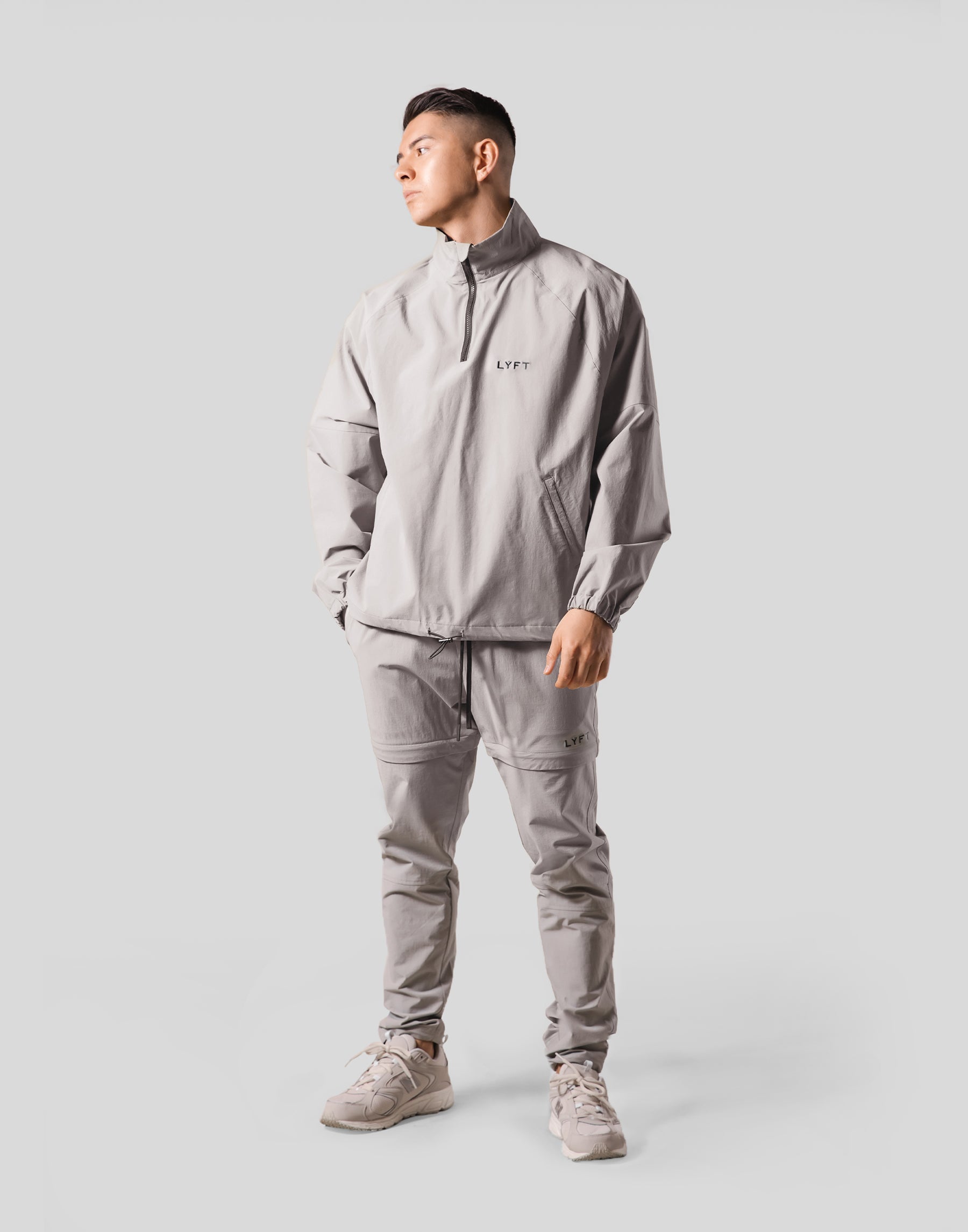 Back Message Half Zip Track Jacket - Grey – LÝFT