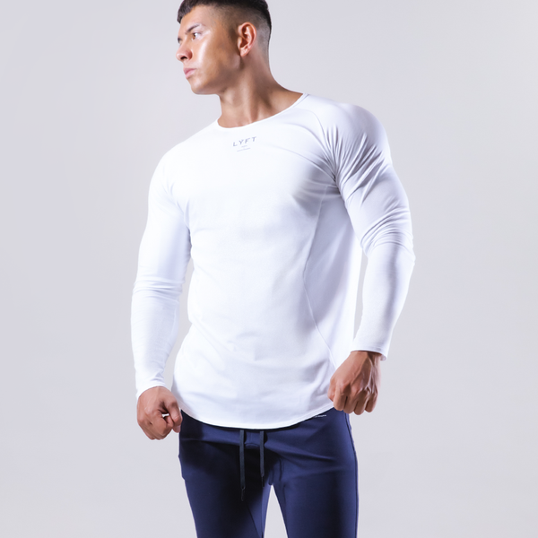 Shape Fit Stretch Long Sleeve T-Shirt - White