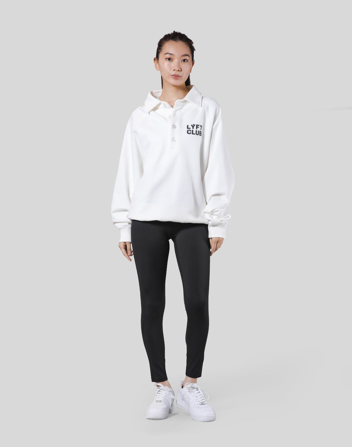 LÝFT Club Sweat Polo Shirt - White